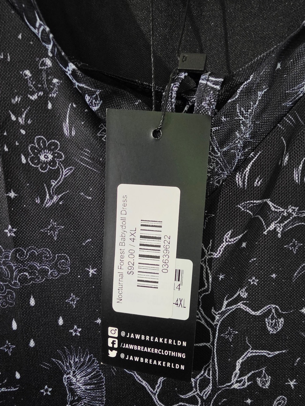 NIGHT FOREST PRINT BABYDOLL DRESS - Picture 3 of 4